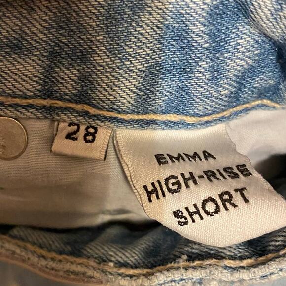 Tularosa Emma Santorini Braided Belt Distressed Denim High Rise Shorts Size 28 - Picture 13 of 15